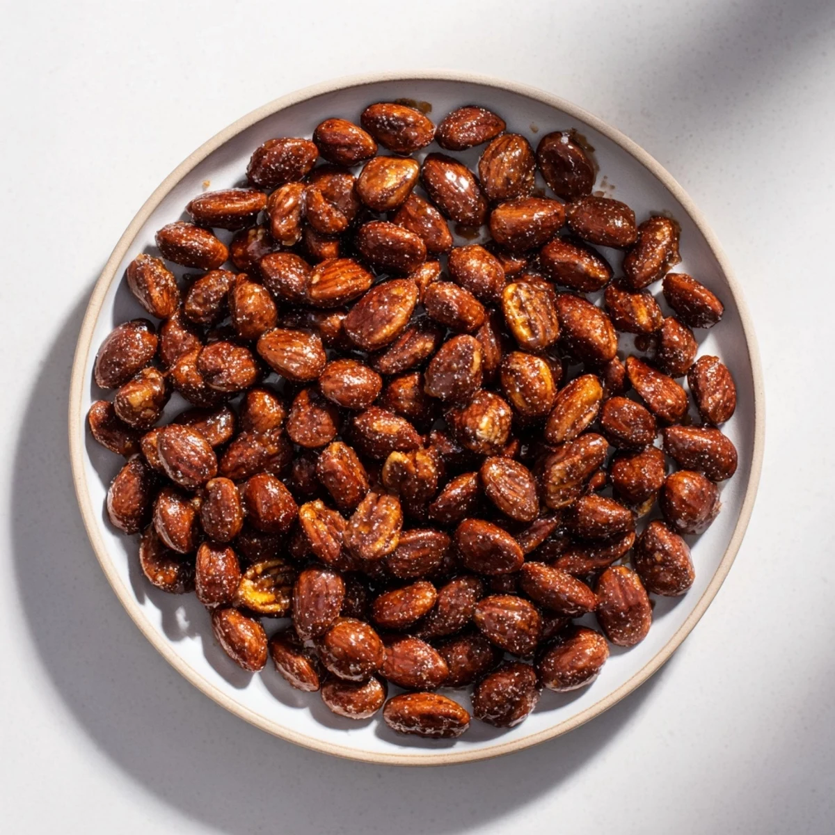 Perfectly roasted Simple Garlic-Honey Pecans, offering a satisfying crunch coated in a flavorful honey and garlic glaze for your enjoyment.