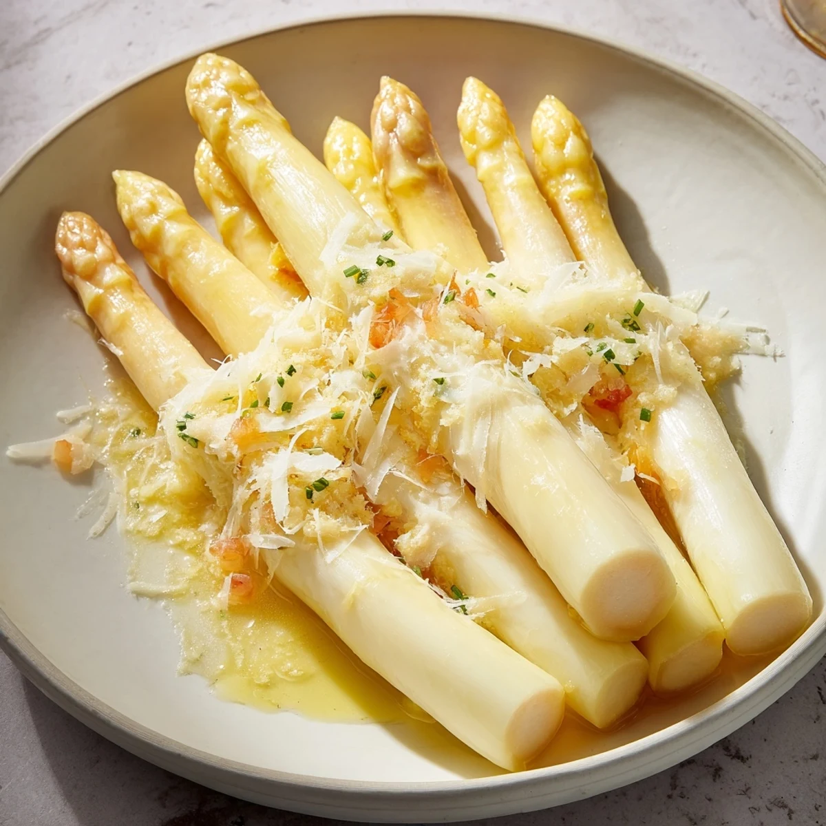Golden roasted asparagus with vibrant lemon zest and Parmesan, perfect side dish.