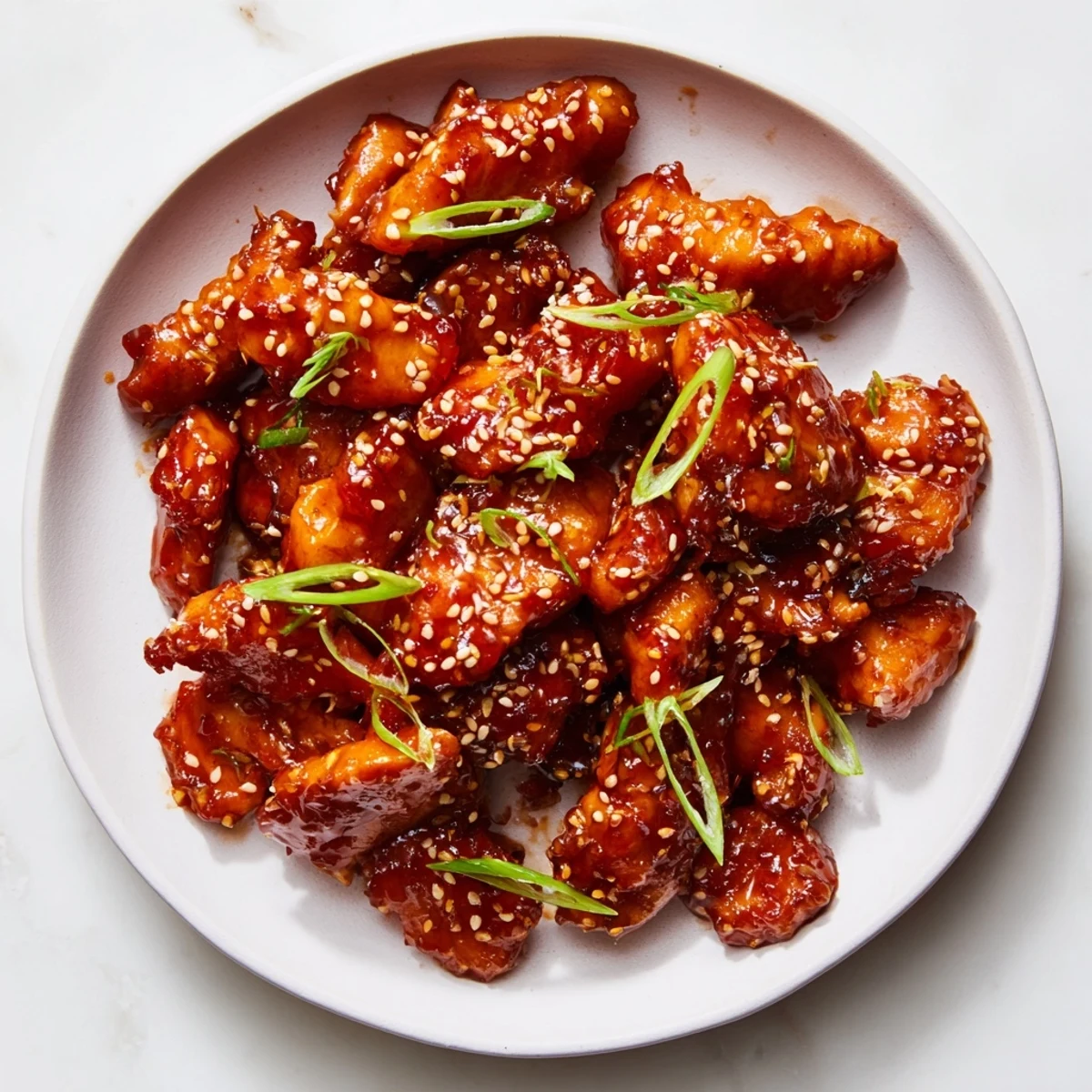 Sweet and Spicy Sriracha Honey Chicken glistens with a sticky, zesty glaze, perfect for any weeknight meal.