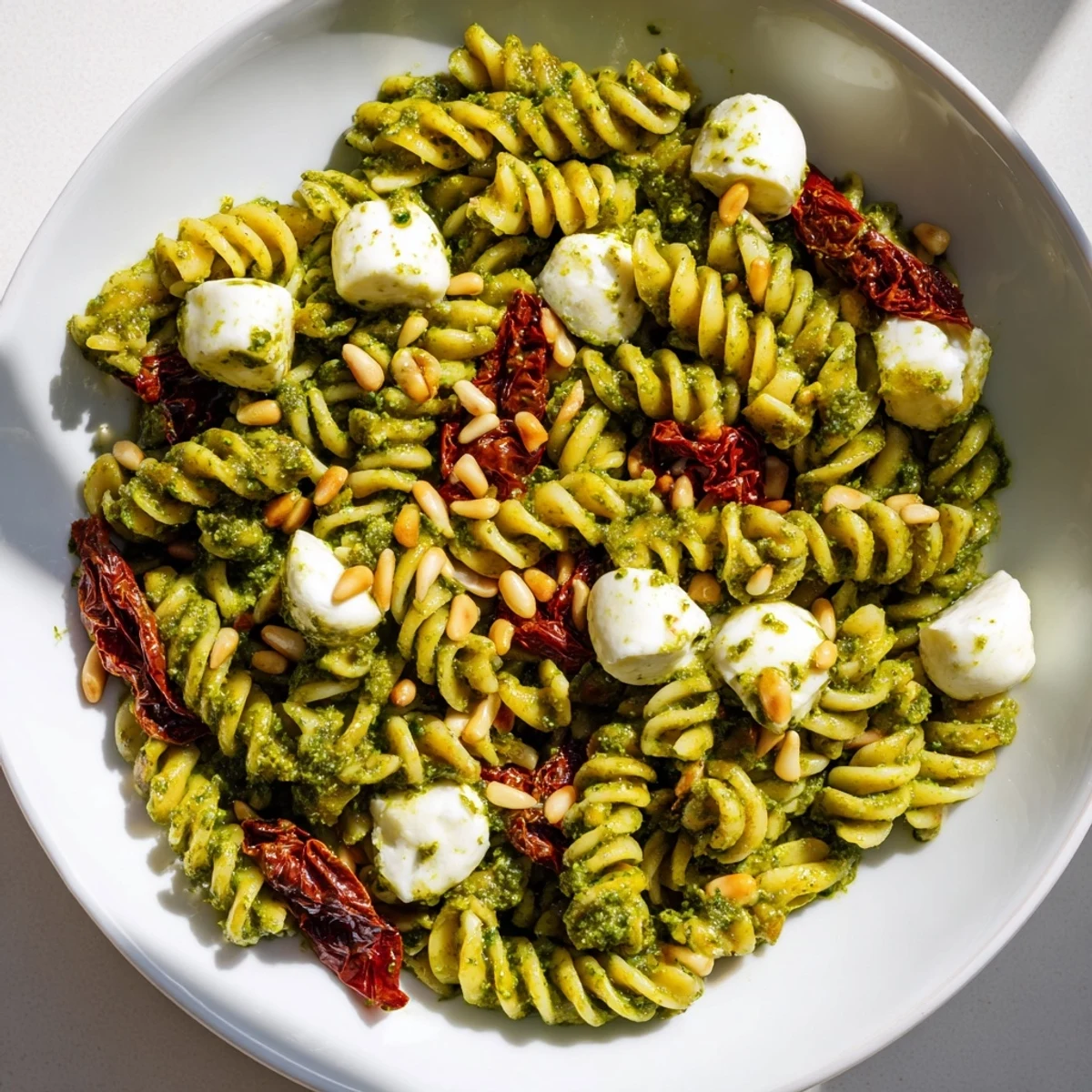 Enjoy a taste of Italy: this easy pesto pasta salad is light, vegetarian, and full of flavor.