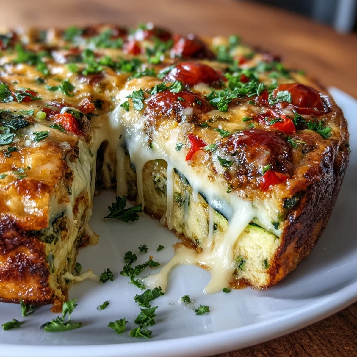 A hearty vegetable frittata with fresh herbs, perfect for a light weeknight dinner.