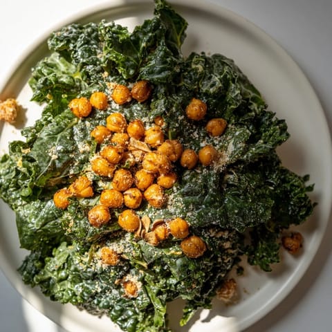 Warm Kale with Crispy Chickpeas