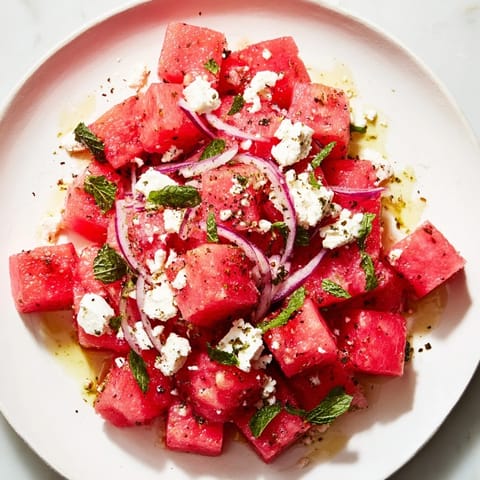 Watermelon Feta Mint Salad