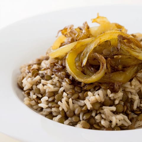 Lebanese Mjadra Lentils Rice