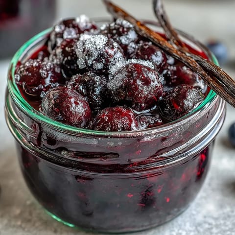 Deep red Crème de Cassis liqueur pours from a fine mesh strainer into a waiting sterilized bottle.