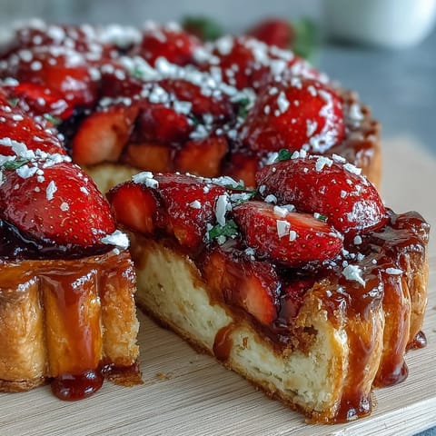 Rustic strawberry galette with almond frangipane filling baked to golden perfection.
