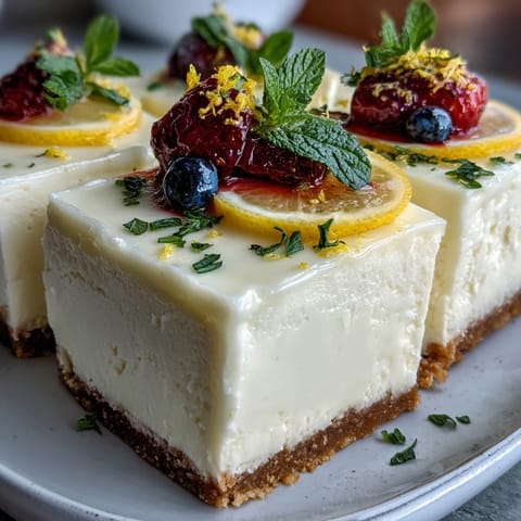 Creamy skyr lemon cheesecake bars, no-bake and refreshingly tangy.
