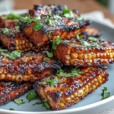 Juicy grilled corn ribs brushed with spicy chili lime butter, a perfect summer side.
