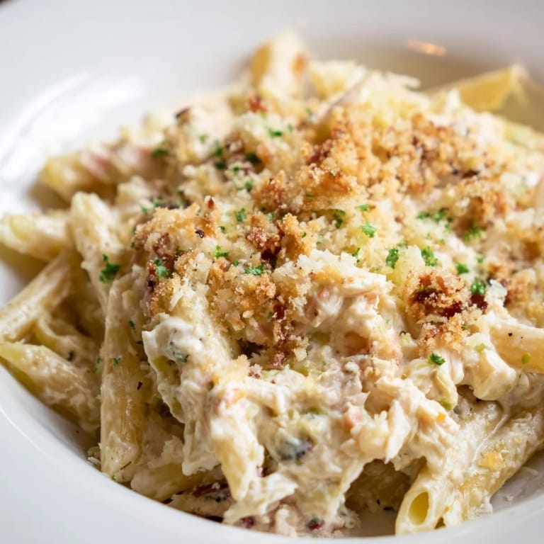 This baked Jalapeño Popper Chicken Pasta features tender chicken, peppers, and loads of cheesy goodness.