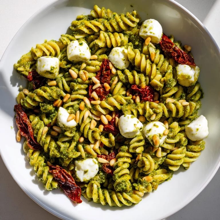 Enjoy a taste of Italy: this easy pesto pasta salad is light, vegetarian, and full of flavor.