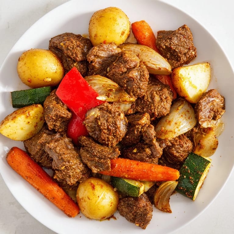 Sizzling Jordanian Zarb: The slow-cooked meat and vegetables with a blend of spice, perfectly ready to enjoy.