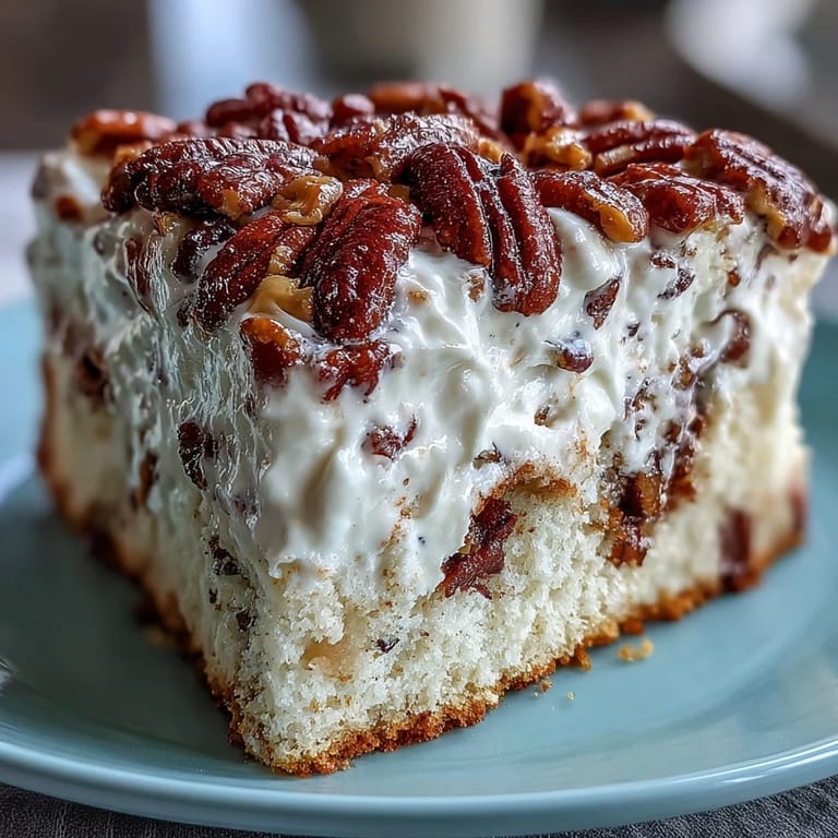 Golden toasted pecans and buttery caramel sauce top the moist Mexican-American dessert.