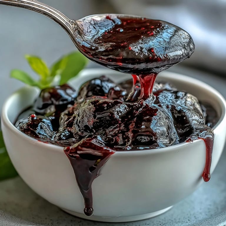 Black Currant Glaze drizzled over roasted carrots on a white plate, paired with a glass of red wine.