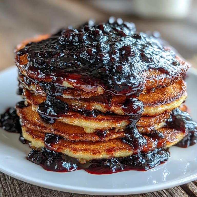 A glass bottle of homemade Black Currant Syrup with a fresh currant garnish, perfect for stocking a modern pantry.