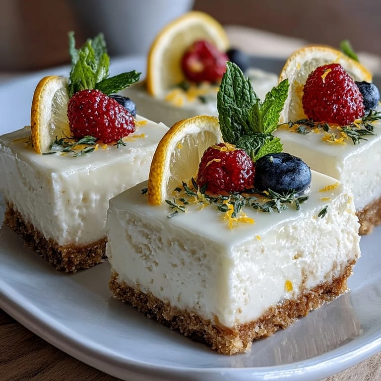 Luscious skyr lemon no-bake cheesecake bars perfect for a summer dessert.